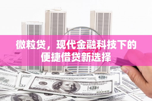 济源微粒贷，现代金融科技下的便捷借贷新选择
