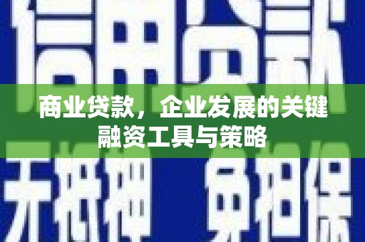 济源商业贷款，企业发展的关键融资工具与策略