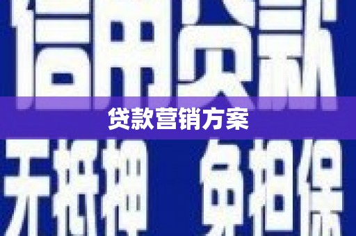 济源贷款营销方案