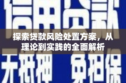 济源探索贷款风险处置方案，从理论到实践的全面解析