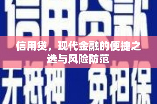 济源信用贷，现代金融的便捷之选与风险防范