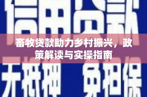 济源畜牧贷款助力乡村振兴，政策解读与实操指南